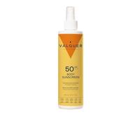 Valquer Protector Solar Corporal SPF 50 en Spray. Hidrata y Protege la Piel Contra los Rayos UVA y UVB. Resistente al Agua con Aroma a Coco y Monoi de Tahití para Todo Tipo de Piel. Vegano. 300 ml