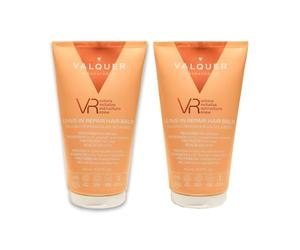 VALQUER VR Acondicionador Reparador Sin Aclarado 3 en 1 | Protector Térmico, Hidratante y Sellador de Puntas | Desenreda, Suaviza y Controla el Frizz | Vegano | 2 x 150 ml