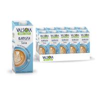 Valsoia - Bevanda Soia Barista, Caja de 10 Tetra Brik de 1000 ml, 100% Vegetal, Sin Lactosa, Ideal para Veganos, Vegetarianos y Celíacos, Perfecta para Cappuccino, Espuma espesa y cremosa