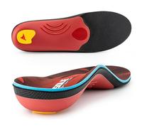 VALSOLE Plantillas ortopédicas para mujeres y hombres Soporte de pie alto Plantillas de zapatos funcionales suaves Inserto para pies planos, dolor de pie, fascitis plantar (Rojo, 43-44 EU 28cm)