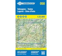Valsugana - Tesino - Lagorai - Cima d'Asta. Carta topografica in scala 1:25.000: Tabacco Wanderkarte 1:25000: 58 (Carte topografiche per escursionisti)