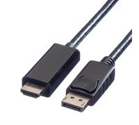 Value 11.99.5785 adaptador de cable de vídeo 1 m displayport negro