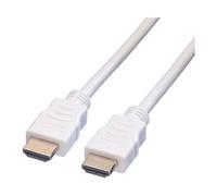 VALUE 11995704 Cable HDMI High Speed con Ethernet y ARC, 1.5 m, Blanco, 4K Ultra HD 3840 x 2160 Pixeles, 3D, 10.2 Gbit/s