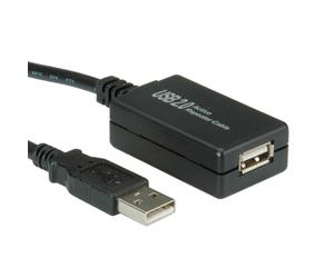Value 12.99.1110 - extensor de cable usb (12 metros), negro