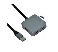 Value Concentrador USB 3.2 Gen1 de 4 Puertos (2X A + 2X C) con Cable alargador, Negro, 5 m