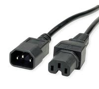 Value 19.99.1122 cable de transmisión negro 1,8 m c14 acoplador c15 a