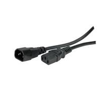 Value 19.99.1505 cable de transmisión negro 0,5 m c14 acoplador c13 a