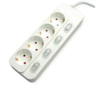 Value 4-fach Steckdosenleiste mit Einzelschaltern, weiß, 1,5 m