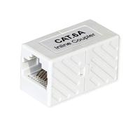 Value Acoplamiento RJ45 Cat6A UTP Conector de Red sin blindaje Acoplamiento de Cable LAN Conexión 1:1 Adaptador Ethernet RJ45 Hembra a Hembra Blanco Compacto para extensión de Cable de conexión