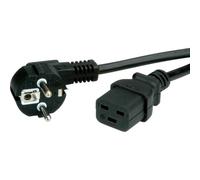Value Secomp 19.99.1552 - Cable (2 m, Male Connector/Female Connector, CEE7/7, C19 acoplador, 250 V, Negro)