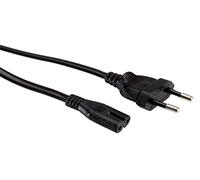 VALUE Cable de Red de Enchufe Plano Europeo a C7, 2 Polos, Negro, 3 m
