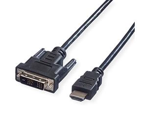 VALUE Cable DVI (18+1) macho - HDMI macho negro 2m
