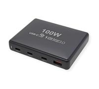 Value cargador usb, 4 puertos (1x usb-a, 3x usb-c), máx. 100 w