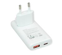 VALUE Cargador USB con Enchufe Euro/US, 2 Puertos Tipo C, 65W