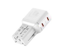 VALUE Cargador USB de Viaje con Enchufe Euro Plano/Reino Unido/Estados Unidos, 2 Puertos USB-C, 45 W