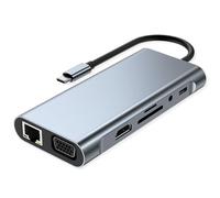 Value Estación de Acoplamiento USB Tipo C, HDMI 4K60, 1x Gigabit Ethernet, 2X USB A + Tipo C PD, 1x SD/microSD, 1x Audio