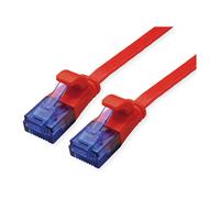 VALUE Patch Cable Cat.6A (Class EA) UTP, Cable Plano Extra Delgado, Rojo, 1 metro - 21.99.2021
