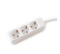 VALUE Regleta de 3 vías sin Interruptor, Blanco, 1,5 m