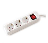 VALUE Regleta de enchufes de 3 Hojas con Interruptor, Blanco, 10 m