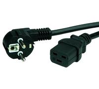 Value Secomp 19.99.1552 - Cable (2 m, Male Connector/Female Connector, CEE7/7, C19 acoplador, 250 V, Negro)