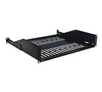 VALUE Soporte para Equipos de 19 Pulgadas, 2 U, Profundidad: 400 mm, máx. 25 kg, Forma en U, Negro