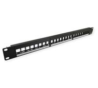 VALUE Soporte para módulos Keystone de 19«, 24 puertos, 1U, 3 piezas, sin blindaje, negro
