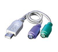 Value usb to 2x ps/2 cable ps/2 0,3 m 2x 6-p mini-din usb a gris