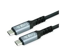 Value Cable USB4 Gen3x2 C-C ST/ST 40 Gbit/s 240W Negro 0,5 m