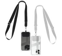 ValueBargain 2 soportes para teléfono móvil alrededor del cuello, correa de seguridad antirrobo, correa para el cuello para mujer, se adapta a todas las fundas de teléfonos inteligentes, (2 colores)