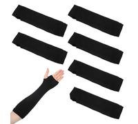 ValueBargain Pack de 6 calentadores de brazos, sin dedos, para hombre, con orificio para el pulgar, elásticos, protectores de yeso cortos, lavables