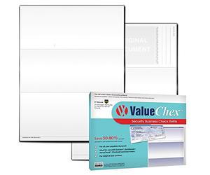 ValueChex Papel de cheques seguro UV - Stock de cheques en blanco - Cheque comercial en la parte superior, lienzo, 55 unidades
