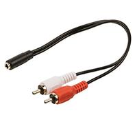 Valueline CABLE-470 Cable de Audio - Cables de Audio (2 x RCA, 3.5mm, Macho/Hembra, Níquel, Negro, Rojo, 30 x 30 x 110 mm)