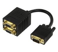 Valueline CABLE-560 Divisor de Video - Splitter de vídeo (VGA, Oro, 0,15m, Negro)