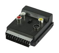 Valueline VLVP31903B - Adaptador conmutable SCART macho a SCART hembra con conectores RCA Phono y conector Super Video