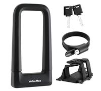 ValueMax Candado en U resistente de 17 mm con soporte de montaje resistente y llaves, antirrobo en U para bicicletas, motocicletas, scooters, puertas plegables