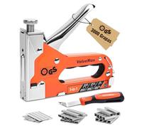 ValueMax Grapadora Manual 3 en 1 con 3000 Grapas | Pistola Grapadora de Tapicero con Quita Grapas para Madera, Tapicería, Decoración y Reparación de Muebles