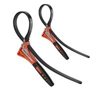 ValueMax Llave de Correa de Goma, Juego de 2 Llaves para Filtro de Aceite, Llave Ajustable con Diámetro Máx. de 100 mm y 150 mm, Llave Universal para Latas, Grifos, Tuberías, Fontanería