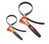 ValueMax Llave de Correa de Goma, Juego de 2 Llaves para Filtro de Aceite, Llave Ajustable con Diámetro Máx. de 100 mm y 150 mm, Llave Universal para Latas, Grifos, Tuberías, Fontanería