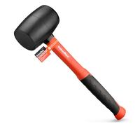 ValueMax Martillo de Goma de 450 g, Mazo de Goma Maciza, Martillo de Caucho de Golpe Suave, Mango de Fibra de Vidrio, Maza de Caucho para Cerámica, Vidrio y Suelos