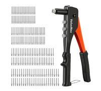 ValueMax Remachadora manual 4 en 1 con 200 remaches(2,4 mm 3,2 mm 4 mm 4,8 mm) para metal, madera y plástico, herramienta de remachado para bricolaje