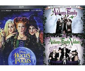 Values Twisted Kooky Disney Hocus Pocus + Addams Family Part 1 & 2 Paquete familiar de películas espeluznantes