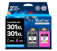 Valuetoner 301 301 XL Cartuchos de Impresora compatibles con HP 301 Multipack para HP Envy 4500 5300 4504 5534 5532 Officejet 4630 4632 Deskjet 2540 1510 (1 Negro 1 Color)