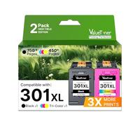 Valuetoner 301 301 XL Cartuchos de Impresora compatibles con HP 301 Multipack para HP Envy 4500 5300 4504 5534 5532 Officejet 4630 4632 Deskjet 2540 1510 (1 Negro 1 Color)