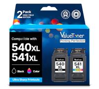 ValueToner 540 541 XL Cartucho de Tinta Compatible para Canon 540 541 PG-540XL CL-541XL para Canon Pixma TS5150 MG3650 MG3600 MX475 MX535 MG3500, 2 Pack (1Negro, 1Color)