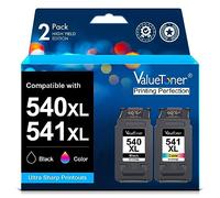 ValueToner 540 541 XL Cartucho de Tinta Compatible para Canon 540 541 PG-540XL CL-541XL para Canon Pixma TS5150 MG3650 MG3600 MX475 MX535 MG3500, 2 Pack (1Negro, 1Color)