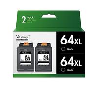 Valuetoner Cartucho de tinta remanufacturado de repuesto para HP 64XL 64 XL utilizado en Envy Photo 7858 7855 7155 6255 6252 7120 6232 7158 7164 impresora (2 negro)