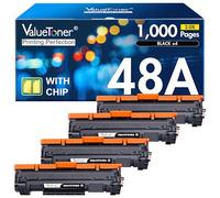 Valuetoner Cartucho de tóner 48A HP de repuesto para HP 48A cartucho de tóner negro CF248A 248A de alto rendimiento para impresora láser Pro M15w M16a M15a M16w MFP M31w M30w M29w (negro, paquete de 4