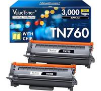 Valuetoner Cartucho de tóner negro de alto rendimiento compatible TN760 para Brother TN7-60 TN 760 TN730 TN-730 para HL-L2350DW HL-L2395DW HL-L2390DW HL-L2370DW MFC-L2690DW MFC-L2750DW L2710DW L2550DW
