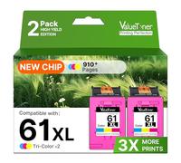 Valuetoner Cartuchos de tinta remanufacturados de repuesto para HP 61XL 61 XL para usar con impresora Envy 4500 Deskjet 1000 1056 1010 1055 1510 1512 OfficeJet 4630 (2 tricolores)