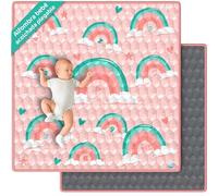VALVANI Alfombra Bebe Acolchada 120x120 cm Plegable Antideslizante y Lavable Juegos y Gateo para Suelo Tapete Suave Actividades Montessori Estimulacion Sensorial Infantil Valbabycare